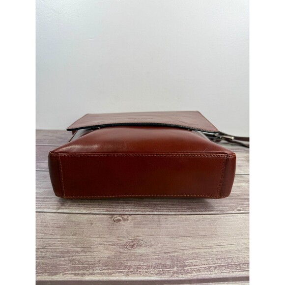 Vera Pelle Italian Genuine Leather Messenger Bag Crossbody Brown Made in Italy - Picture 7 of 17